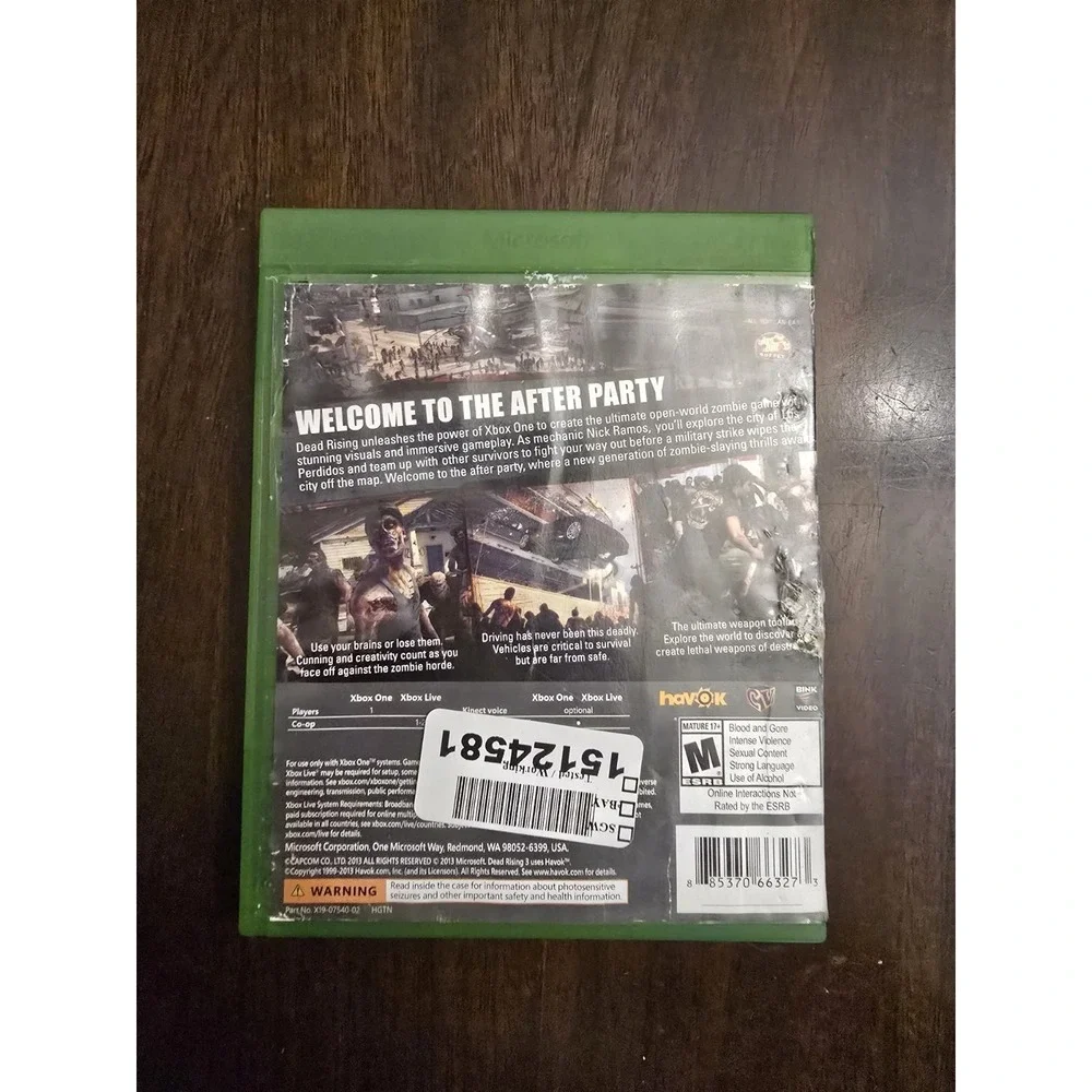 Dead Rising 3 (2013) - Microsoft XBox One - Action Adventure Zombie Video Game